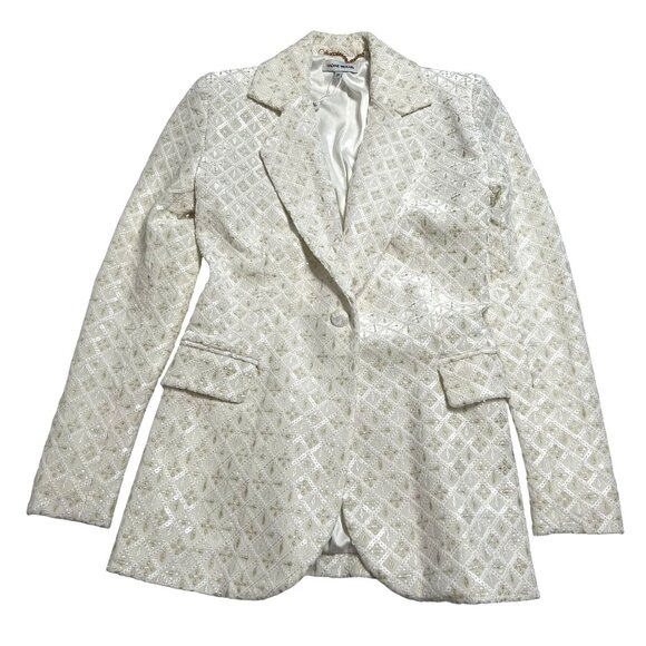 Nadine Merabi Meghan Blazer Jacket in White - Picture 1 of 6